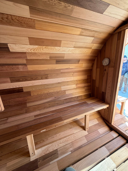 Out Door Barrel Sauna Person