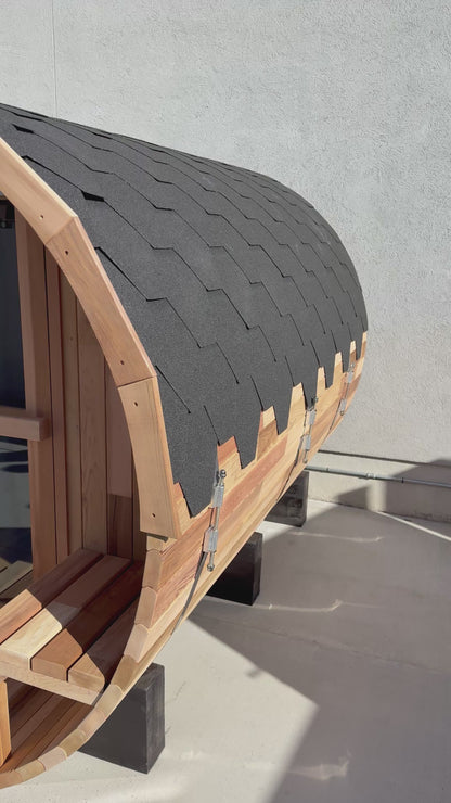 Out Door Barrel Sauna Person